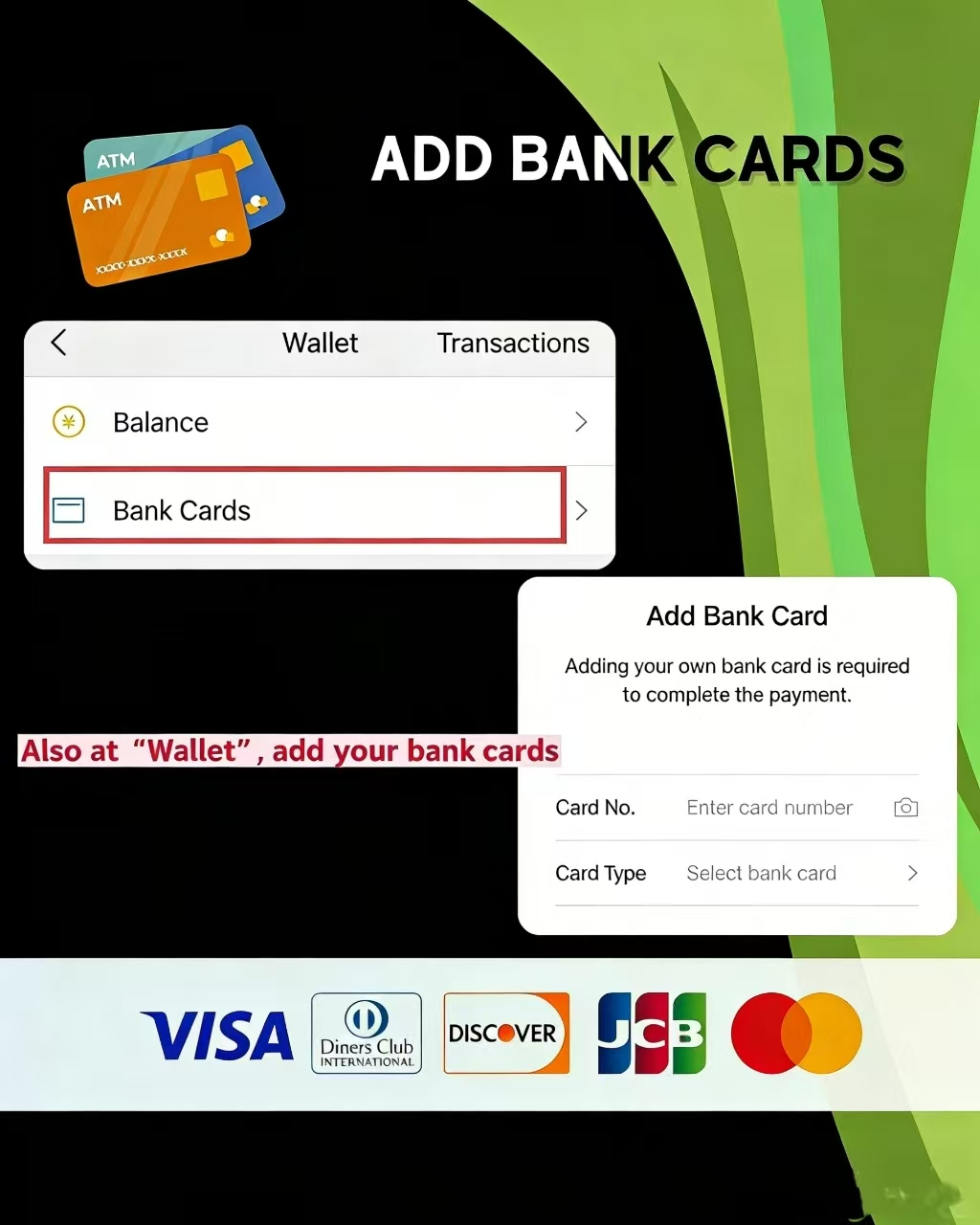 WeChat Pay add bank card screen �� enter card number, expiry, and CVV